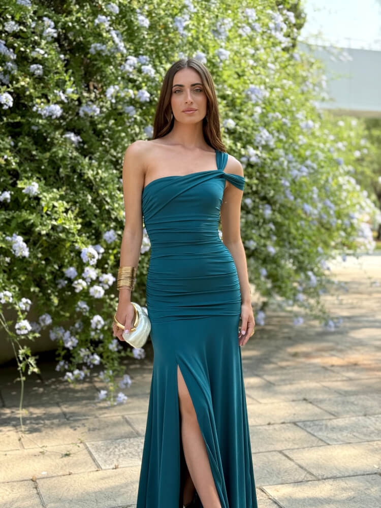 Vestido azul perla